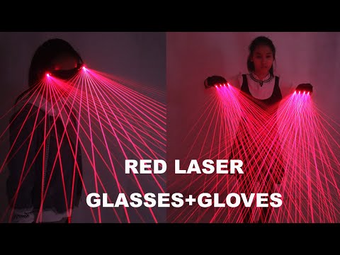Red Laser Glasses 650nm LED Gloves for Pub Club DJ Shows with RED Laser LED Stage Glasses