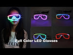 تحميل وتشغيل الفيديو في عارض المعرض ،Pixel Smart LED Goggles Full Color Laser Glasses with Pads Intense Multi-colored 350 Modes Rave EDM Party Glasse
