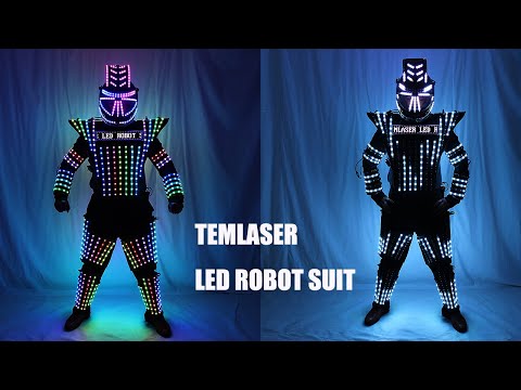 Robot a LED a colori completo Suit Colorous Luminous Glowing Wears Dancing Costumes Model Show Dress Clothe DJ Bar Performance