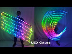 Laden und Abspielen von Videos im Galerie-Viewer,Bauchtanz LED Schleier Licht Seide Performance Requisiten Zubehör Regenbogen farbige Rechteck LED Schleier Seide

