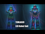 Laden und Abspielen von Videos im Galerie-Viewer,Pixels LED Robot Suit Costume Clothes Full Color Smart Chest Display Stills Walker Laser Glove Helmet
