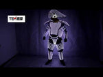 Laden und Abspielen von Videos im Galerie-Viewer,Neue Stil Weiße LED Roboter Anzug LED-Leuchten Kostüme Kleidung Star Wars Weiß Soldaten Cosplay Leistung Kleidung
