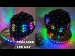 Carica e avvia il video nel visualizzatore di galleria, Woman Men LED Light Up Flashing Sequin Jazz Hat Cap Bow Tie Glow Rave Party Wedding Concert Bar Parade Adult Dance Show Wear
