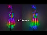 تحميل وتشغيل الفيديو في عارض المعرض ،Full color LED lighting Tutu Skirt Sexy Micro Mini Skirts Night Club Lace Gown Trailing Skirt Court Dance Cosplay Ballet Costume
