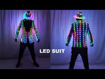 تحميل وتشغيل الفيديو في عارض المعرض ،Full Color LED Sequins Fashion Lighting Fashion Senior Host Dress Dance Best Man Banquet Slim Suit Jacket
