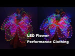 Cargar y reproducir el video en el visor de la galería, Full Color LED Petal Skirt Flower Opening Dance Big Swing Dress Modern Dance Performance Dress LED Robot Suit Blossom Long Dress
