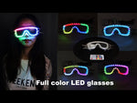 Carica e avvia il video nel visualizzatore di galleria, Full Color Led Luminous Glasses 7 Colors Flashing Halloween Party Mask Light Up Eyewear for DJ Club Stage Show
