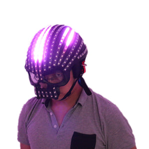 LED Helmet Unicorn Helmet Monochrome Full Color Luminous Racing Helmets Waterfall Effect Glowing Party DJ Robot