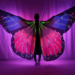 Laden Sie das Bild in den Galerie-Viewer.Bauchtanz Flügel Schmetterling Halloween Vollfarbe Pixel Smart LED Flügel Mädchen Tanz Umhang Zubehör Requisiten Bühne
