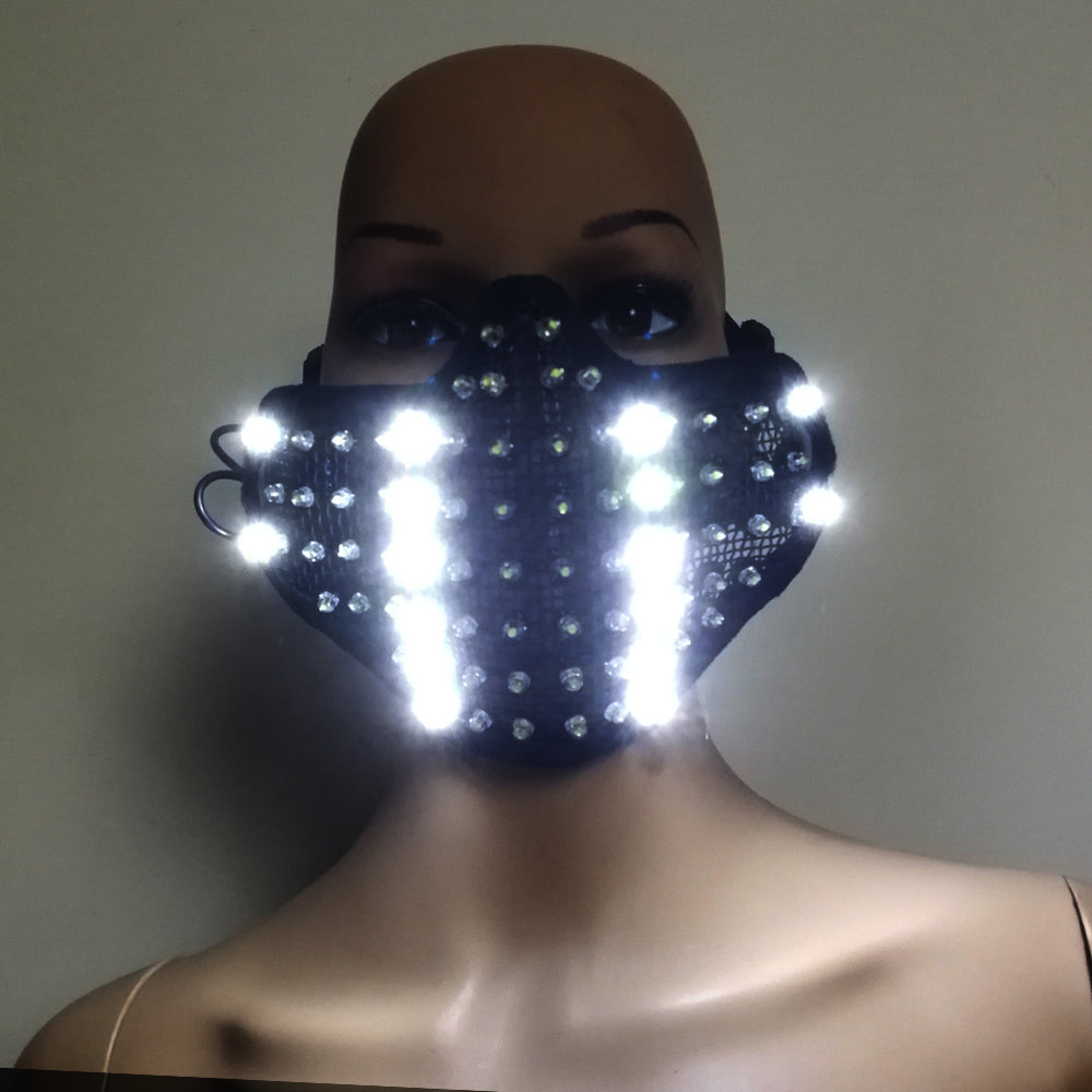 Masques lumineux rougeoyants Hero Face Guard PVC Masquerade Party Halloween Birthday Masques LED