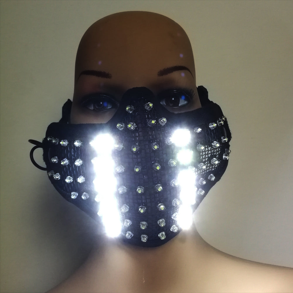 Máscaras de luz LED brillante Hero Face Guard PVC Masquerade Party Halloween Birthday LED Máscaras