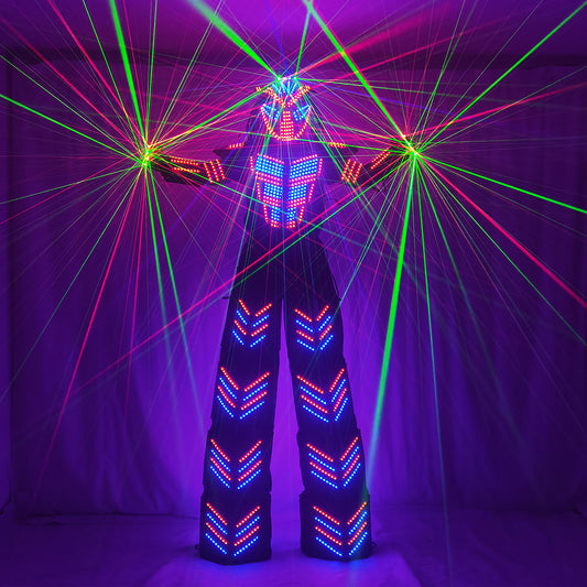 LED Robot si adatta al costume luminoso David Guetta LED Robot Suit illuminato Kryoman Robot Led Stilts vestiti