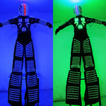 تحميل الصورة في عارض المعرض ،متأرجحة ووكر RGB الصمام الاضواء الراقصات الملابس الملونة أدى الروبوت الرجال أداء الموسيقى الالكترونية مهرجان دي جي عرض ازياء
