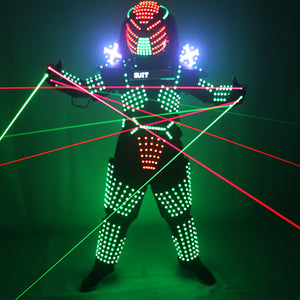 LED Robot Costumes Vêtements LED Lumières Lumineux Stage Dance Performance Show Dress pour Night Club