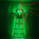 Cargar imagen en el visor de la galería, LED Robot se adapta a Robot Traje David Guetta LED Robot Traje con guantes de casco láser iluminado Kryoman Robot Led Stilts Ropa
