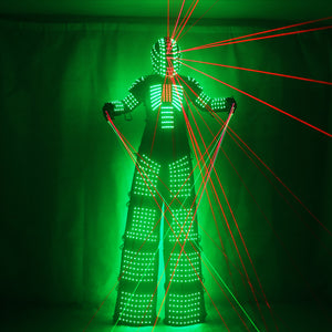 LED Robot se adapta a Robot Traje David Guetta LED Robot Traje con guantes de casco láser iluminado Kryoman Robot Led Stilts Ropa
