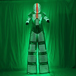 Carica l&#39;immagine nel visualizzatore di Gallery, Traje LED Costume Robot Led Vestiti Palafitte Walker Costume LED Vestito Costume Casco Laser Guanti di CO2 Jet Macchina
