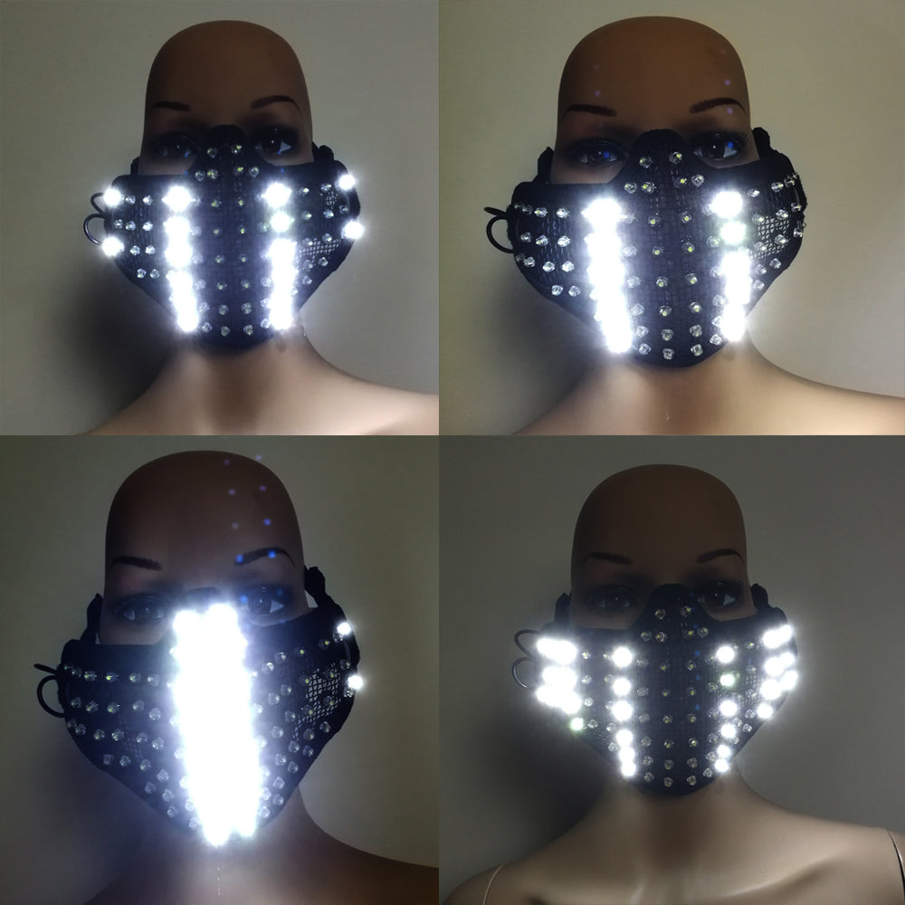 Coloridas máscaras LED Hero Face Guard PVC Masquerade Party Halloween Birthday LED Máscaras