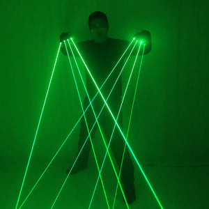 قفازات ليزر خضراء عالية الجودة ملهى ليلي بار حفلة الرقص المغني الرقص الدعائم قفازات DJ الميكانيكية
