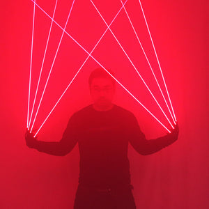 Rote Laserhandschuhe mit 4-teiligen Laser-LED-Laserhandschuhen Leuchtgläser für LED-Roboteranzüge DJ Club Party Show