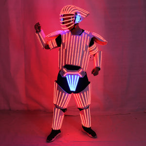 ليلة نادي LED روبوت ازياء الملابس أضواء LED البدلة مضيئة المرحلة أداء الرقص تظهر اللباس