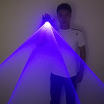 Laden Sie das Bild in den Galerie-Viewer.Blaue rotierende Laserhandschuhe Handheld Laserkanone LED Palm Gyro Licht Licht Pub Party Laser Show

