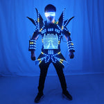 Load image into Gallery viewer, LED Robot Display Costumes Party Performance Wears Armor Suit Colorful Light Mirror Clothe Club Show Outfits Helmets Disco
