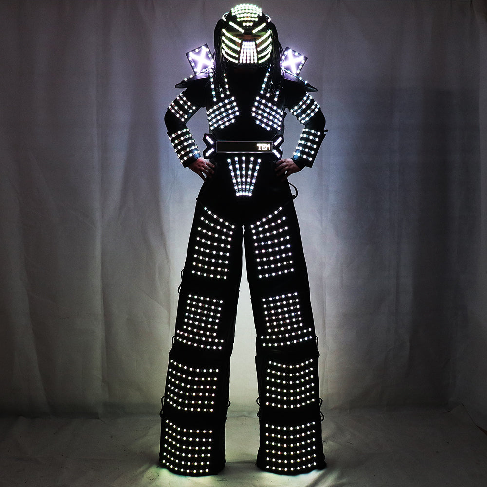 Traje De Robot LED Stelzen Walker LED Licht Roboter Anzug Kostüm Kleidung Event Kryoman Kostüm Led Disfraz De Robot