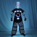 تحميل الصورة في عارض المعرض ،LED Robot Suit Stage Dance Costume Tron RGB Light Up Stage Suit Outfit Jacket Coat with Full-color Smart Display
