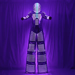 Laden Sie das Bild in den Galerie-Viewer.Traje LED Roboter Kostüm Led Kleidung Stelzen Walker Kostüm LED Anzug Kostüm Helm Laserhandschuhe CO2 Jet Machine
