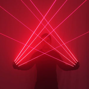 Quality DJ Club 4 Pcs 650nm 100mw Red Laser Glow Gloves for LED Luminous Costumes Show