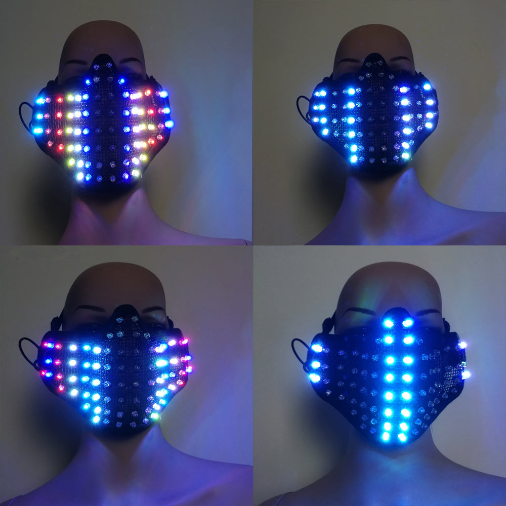 أقنعة LED متوهجة ضوء بطل الوجه حارس PVC حفلة تنكرية أقنعة هالوين عيد الميلاد LED