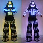 Charger l&#39;image dans la galerie, David Guetta LED Robot Costume Vêtements Échasses Walker Costume Casque Gants Laser CO2 Jet Mach

