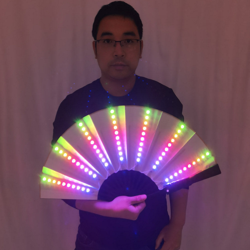 Full Color LED Fan Stage Performance Dancing Lights Fans Over 350 Modes ...