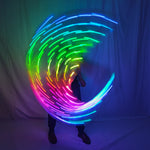 Cargar imagen en el visor de la galería, Danza del vientre Velos LED Seda ligera Accesorios de rendimiento Accesorios Arco iris de colores Rectángulo Velo LED Seda
