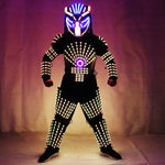 Carica l&#39;immagine nel visualizzatore di Gallery, RGB Led Colorati Luminosi Robot Vestito con Casco del LED LED Luce sempre più intensa Performance Costume di Scena Vestiti
