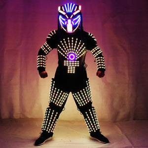 RGB colorido Led luminoso robot traje con el casco LED iluminado LED creciente luz rendimiento etapa traje ropa