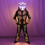 Carica l&#39;immagine nel visualizzatore di Gallery, Future LED Lumious Robot Suit Stadio Performance Light Up Costume Helmet Abbigliamento Bar Nightclub
