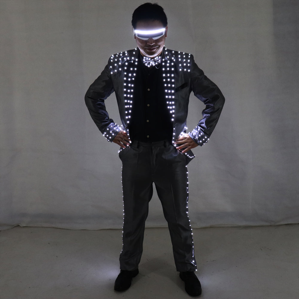 Led Tux LED Tuxedo Costume with LED Glasses for Stunning Dance Performances ...