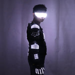 Carica l&#39;immagine nel visualizzatore di Gallery, Nuovo arrivo Moda Armatura a LED Light Up Giacche Costume Guanto Occhiali Led Outfit Vestiti Vestito principale per abiti robot LED
