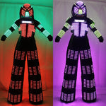 تحميل الصورة في عارض المعرض ،ألوان RGB LED أزياء لامعة مع خوذة LED أضواء الملابس ليد روبوت اللباس كريمان ديفيد غيتا رقصات الرقصات
