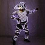 Charger l&#39;image dans la galerie, Nouveau style costume de robot MENÉ blanc costumes de lumières menés habillant la guerre des étoiles soldats blancs vêtements de performance de Cosplay
