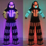 Load image into Gallery viewer, David Guetta LED Robot Suit Clothes Stilts Walker Costume Helmet Laser Gloves CO2 Jet Mach
