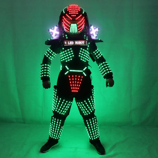 LED Robot Costumes ملابس LED Lights المرحلة المضيئة أداء الرقص عرض فستان للنادي الليلي