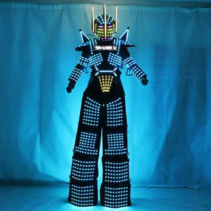 Le costume de promeneur d'échasses MENÉ de vêtements de robot de costumes de lumière MENÉE a MENÉ le robot va au spectacle de robe de robot de stade de boîte de nuit de disco de salle de bal du parti