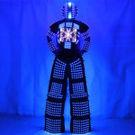 Charger l&#39;image dans la galerie, LED Light Robot Costume Vêtements Traje De Robot LED Stilts Walker Suit Jacket Event Kryoman Costume
