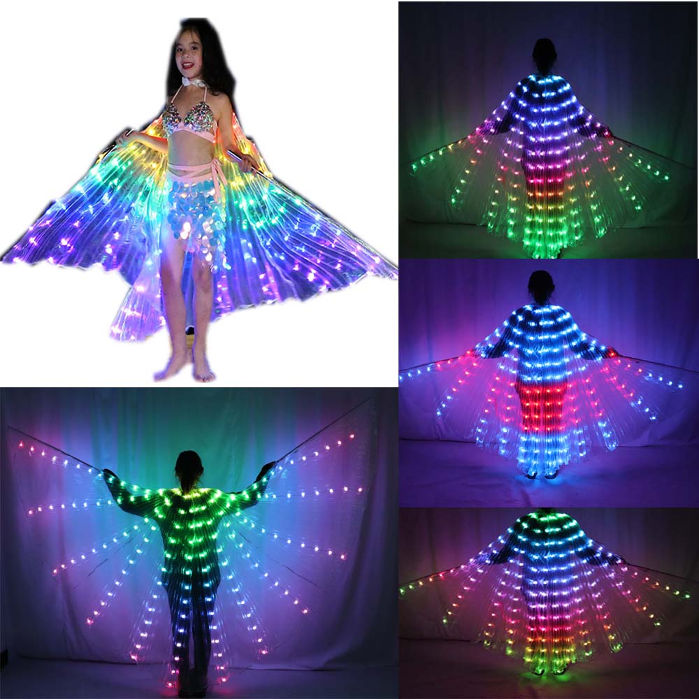 Glühende LED-Flügel Mit Teleskops töcken Performance-Kostüm Erwachsene 