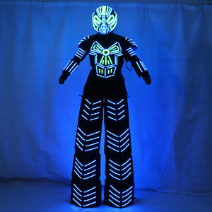 Traje De Robot LED Stilts Walker LED Light Robot Costume Clothing Event Kryoman Costume Led Disfraz De Robot