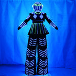 Charger l&#39;image dans la galerie, Femmes Robot Suit LED Stilt Jupe Kryoman Robot Suit Événement Trajes De Utilisé avec des gants laser
