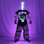 تحميل الصورة في عارض المعرض ،LED Robot Suit Stage Dance Costume Tron RGB Light Up Stage Suit Outfit Jacket Coat with Full-color Smart Display
